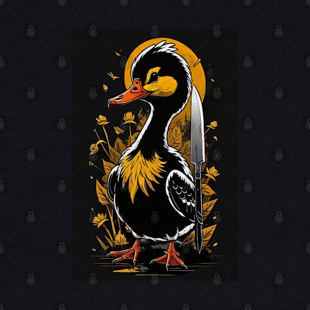 Black Goose with a knife by DeathAnarchy